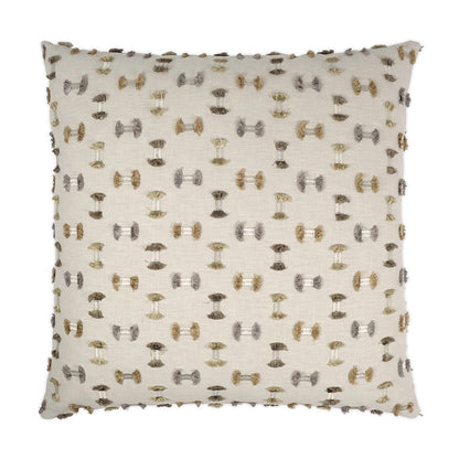 D.V. KAP HOME   24" x 24" Frayed Pillow - Travertine Embroidery, Textured, Global    - 3443-T-2424