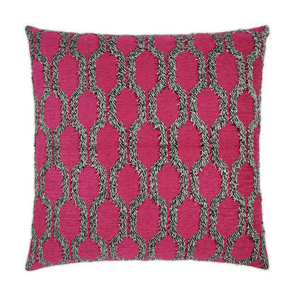 D.V. KAP HOME   24" x 24" Fringed Pillow - Fuchsia Textured, Transitional    - 3446-F-2424