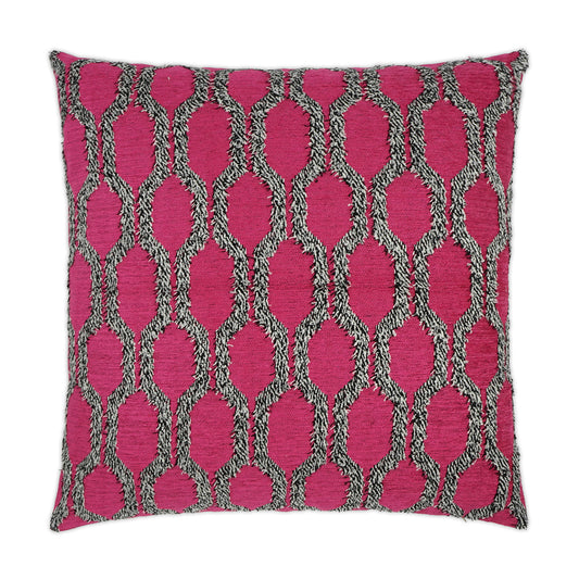 D.V. KAP HOME   24" x 24" Fringed Pillow - Fuchsia Textured, Transitional    - 3446-F-2424