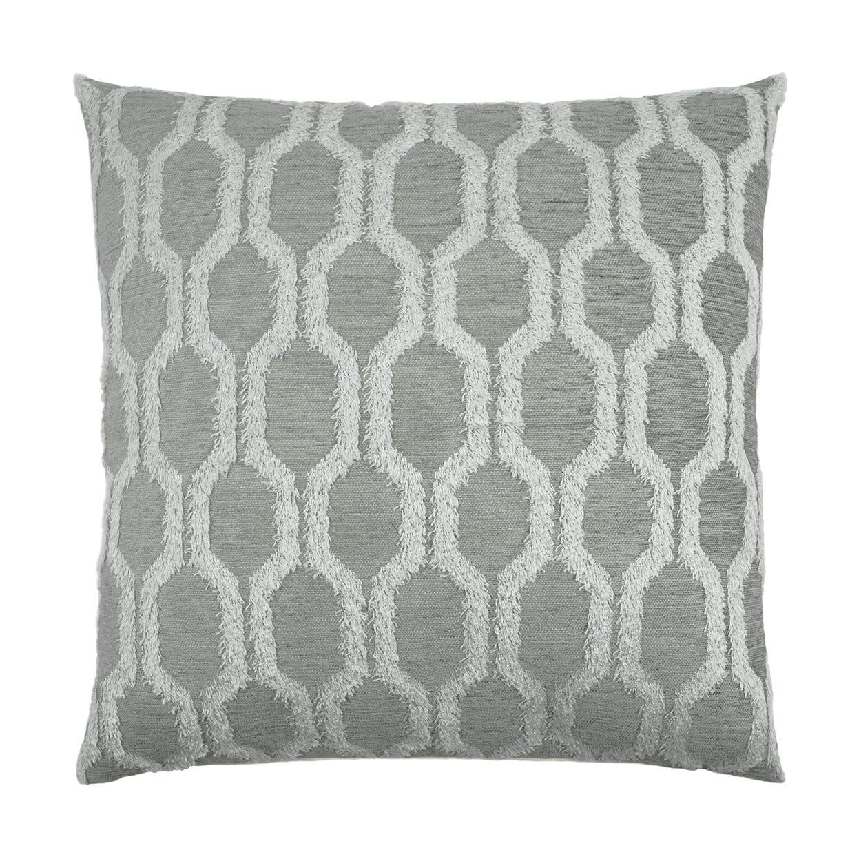 D.V. KAP HOME   24" x 24" Fringed Pillow - Platinum Textured, Transitional    - 3446-P-2424