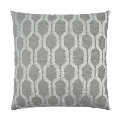 D.V. KAP HOME   24" x 24" Fringed Pillow - Platinum Textured, Transitional    - 3446-P-2424