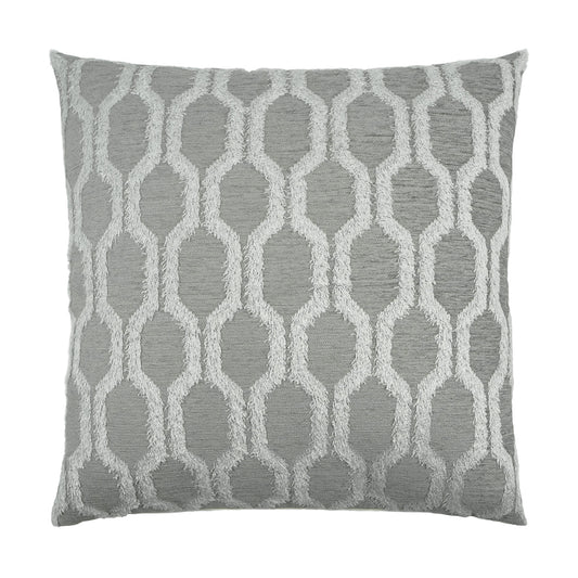 D.V. KAP HOME   24" x 24" Fringed Pillow - Platinum Textured, Transitional    - 3446-P-2424