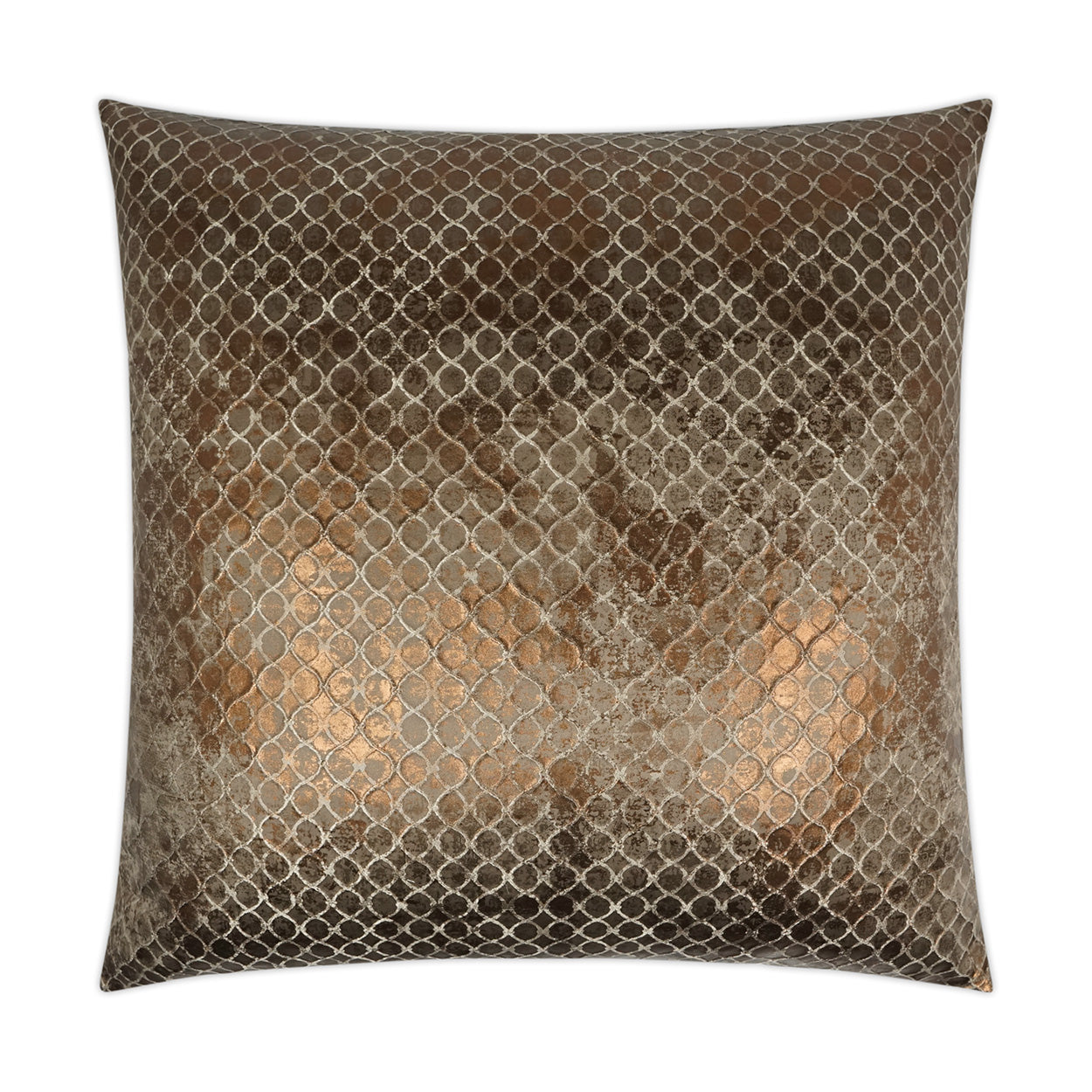 D.V. KAP HOME   24" x 24" Beadling Pillow - Bronze Glam, Circular - Dots    - 3447-B-2424