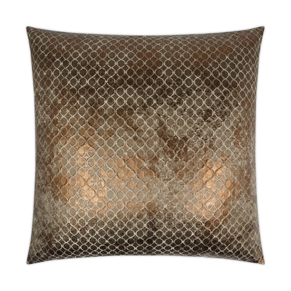 D.V. KAP HOME   24" x 24" Beadling Pillow - Bronze Glam, Circular - Dots    - 3447-B-2424