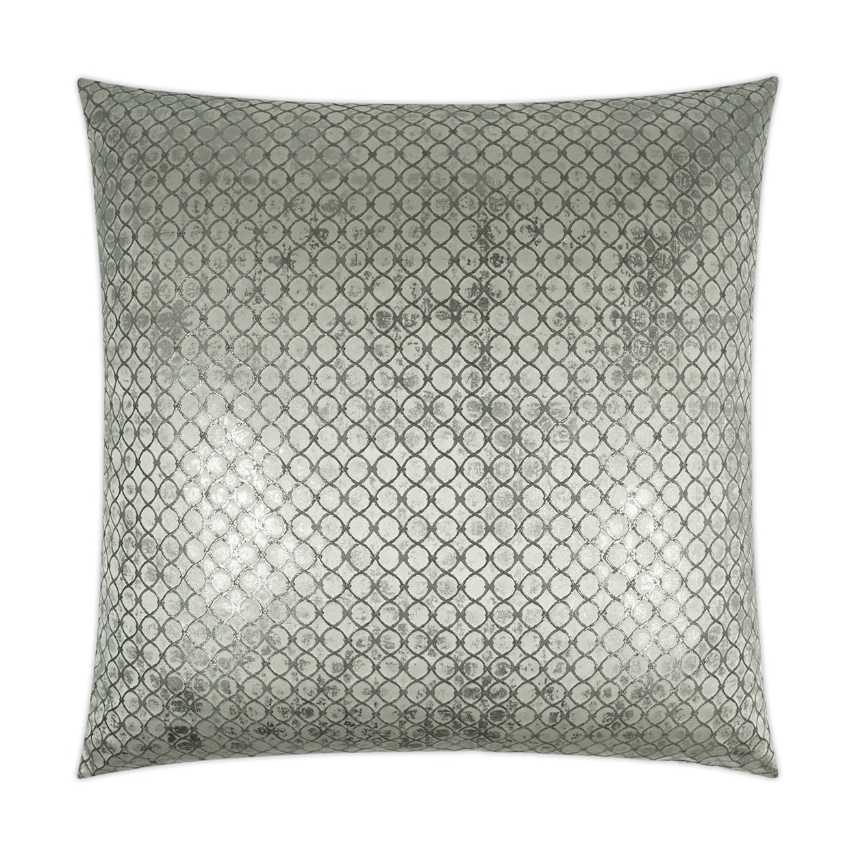 D.V. KAP HOME   24" x 24" Beadling Pillow - Gunmetal Glam, Circular - Dots    - 3447-G-2424