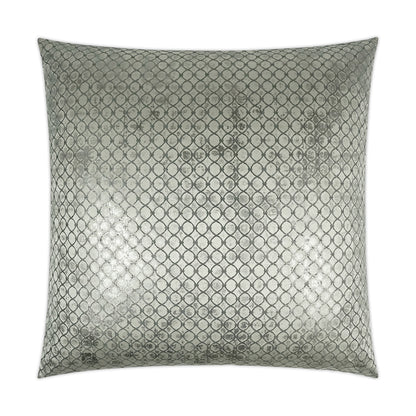 D.V. KAP HOME   24" x 24" Beadling Pillow - Gunmetal Glam, Circular - Dots    - 3447-G-2424