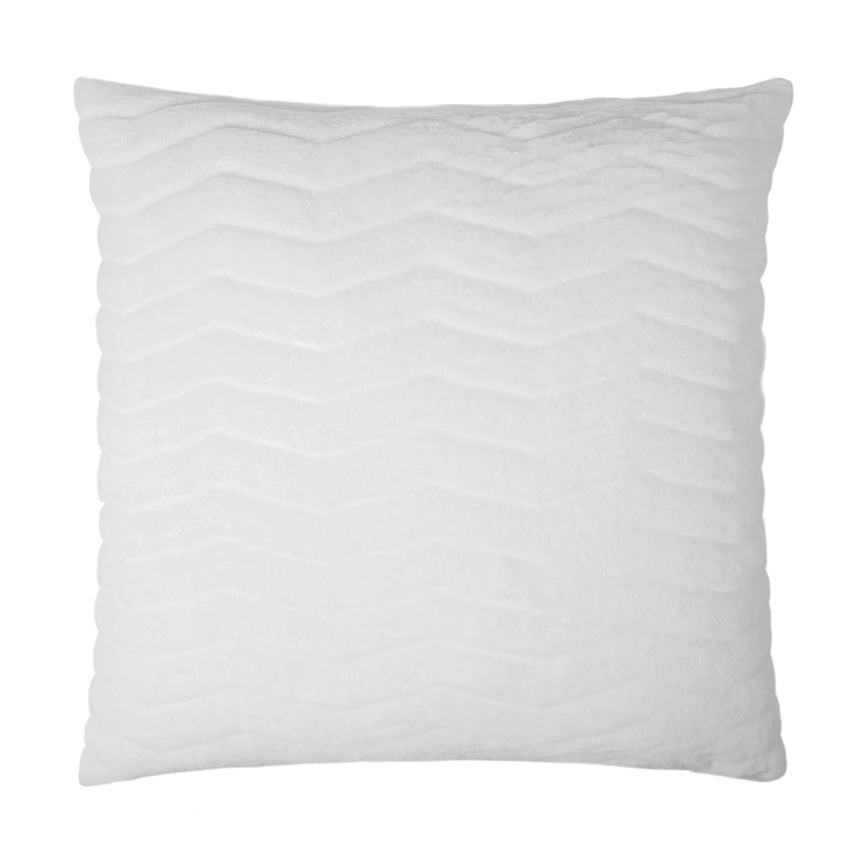 D.V. KAP HOME   24" x 24" Lush Chevron Pillow - Snow Solid, Chevron, Faux Fur    - 3448-S-2424
