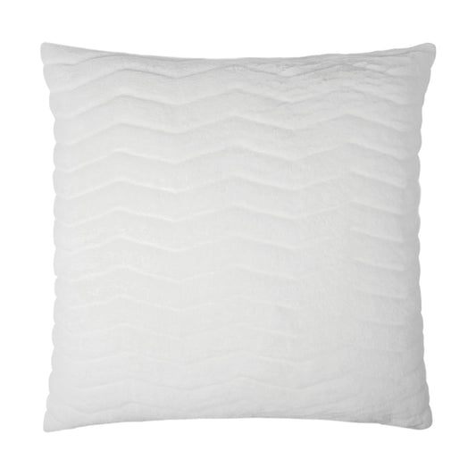 D.V. KAP HOME   24" x 24" Lush Chevron Pillow - Snow Solid, Chevron, Faux Fur    - 3448-S-2424