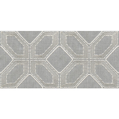 KRAVET DESIGN EMBROIDERY GEOMETRIC GREY,WHITE,   - 34487.11.0