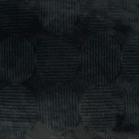 D.V. KAP HOME 3449-B-YARD Angelou Fabric - Black Solid, Circular - Dots, Faux Fur  Black   - Angelou