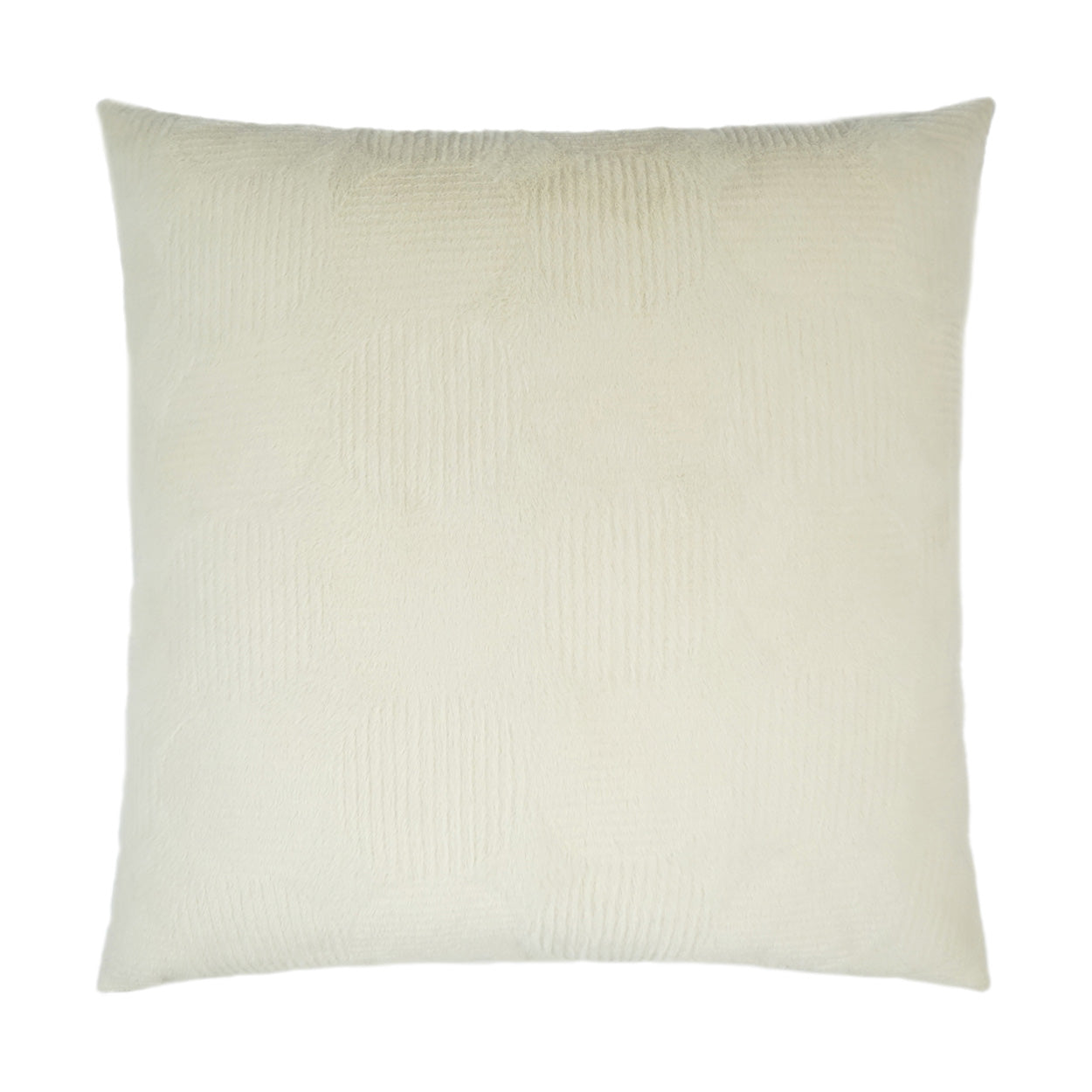 D.V. KAP HOME   24" x 24" Angelou Pillow - Natural Solid, Circular - Dots, Faux Fur    - 3449-N-2424