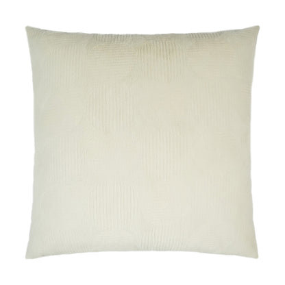 D.V. KAP HOME   24" x 24" Angelou Pillow - Natural Solid, Circular - Dots, Faux Fur    - 3449-N-2424
