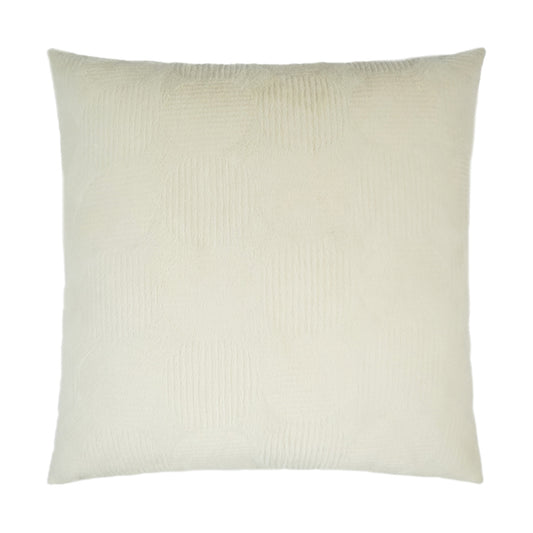 D.V. KAP HOME   24" x 24" Angelou Pillow - Natural Solid, Circular - Dots, Faux Fur    - 3449-N-2424