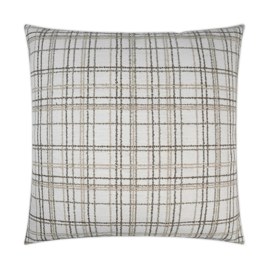D.V. KAP HOME   24" x 24" Foothills Pillow - Ash Plaid - Check    - 3450-A-2424