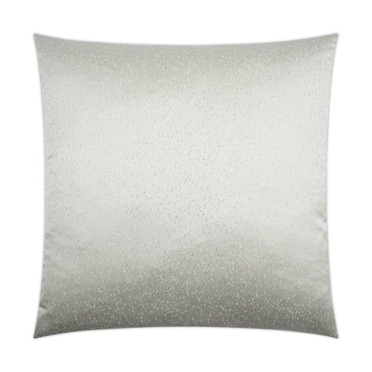 Square decorative throw pillow with a solid color and subtle metallic finish; soft fabric for sofa decor.
