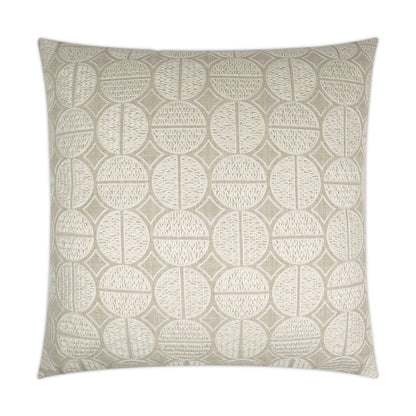 D.V. KAP HOME   24" x 24" Medallions Pillow - Oyster Farmhouse, Circular - Dots, Global    - 3457-O-2424