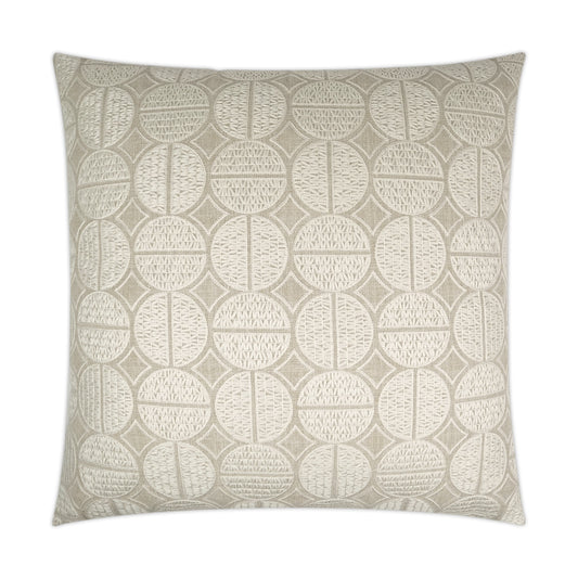 D.V. KAP HOME   24" x 24" Medallions Pillow - Oyster Farmhouse, Circular - Dots, Global    - 3457-O-2424