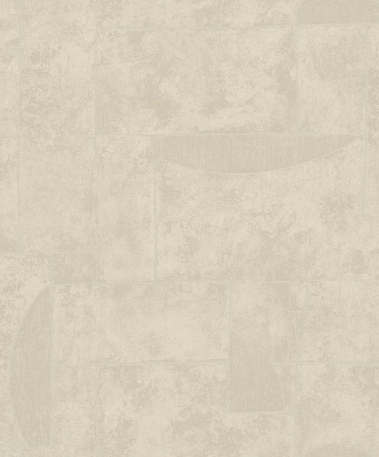 GALERIE WALLCOVERINGS TERRA Graphic Tile Brick Stone  Grey Irregular stone shapes mimics the effect of a stone wall.  - TR34602