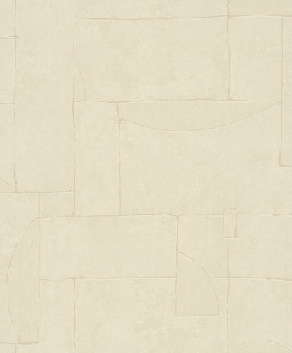 GALERIE WALLCOVERINGS TERRA Graphic Tile Brick Stone  Grey,White Irregular stone shapes mimics the effect of a stone wall.  - TR34604