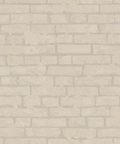 GALERIE WALLCOVERINGS TERRA Stone optics Tile Brick Stone  Beige A light and airy contemporary brick design.  - TR34611