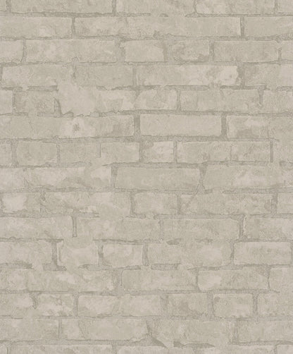 GALERIE WALLCOVERINGS TERRA Stone optics Tile Brick Stone  Grey A light and airy contemporary brick design.  - TR34612