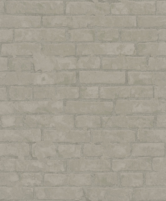 GALERIE WALLCOVERINGS TERRA Stone optics Tile Brick Stone  Grey A light and airy contemporary brick design.  - TR34613