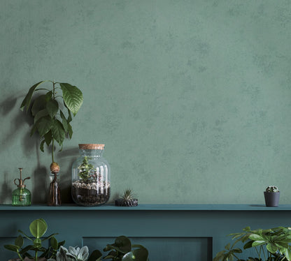 GALERIE WALLCOVERINGS TERRA Uni Plain Texture  Green A subtle plaster effect showing lovely earthy textures.     - TR34618