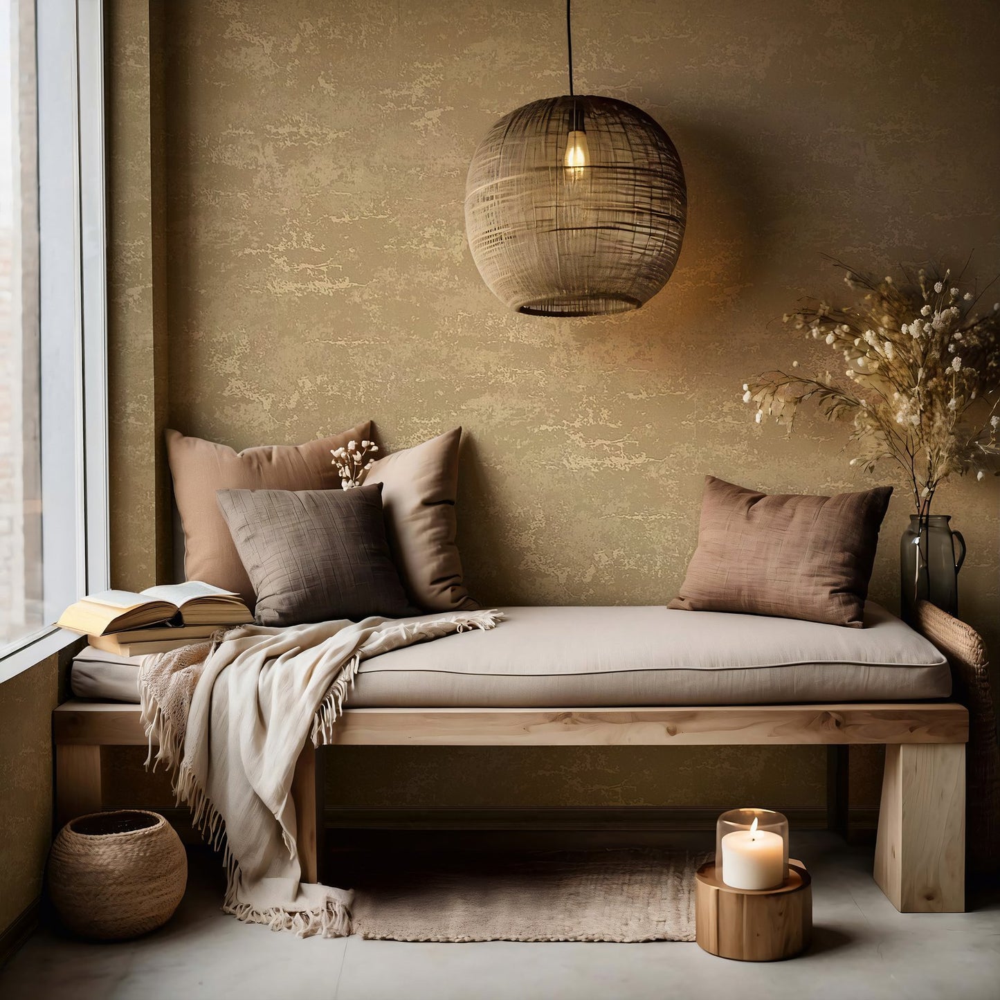 GALERIE WALLCOVERINGS TERRA Plaster look Tile Brick Stone  Brown Mimicking an old stone surface, this design is plain but will add warmth to any interior scheme.   - TR34640