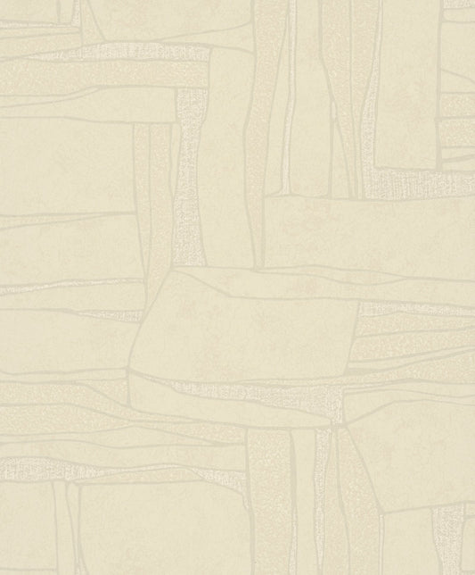 GALERIE WALLCOVERINGS TERRA Graphic Tile Brick Stone  Beige A lovely design showing the natural discrepancies found in rocks.  - TR34646