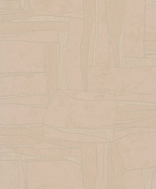 GALERIE WALLCOVERINGS TERRA Graphic Tile Brick Stone  Rose A lovely design showing the natural discrepancies found in rocks.  - TR34649