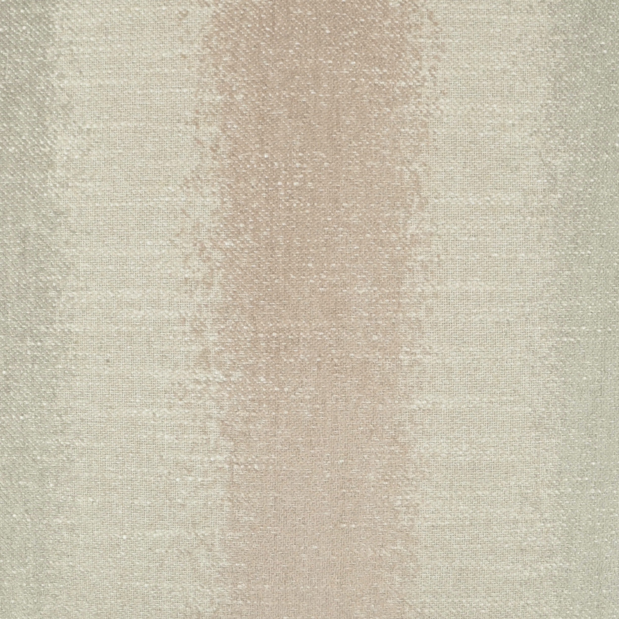 Cream linen-look fabric with a soft beige central stripe; textured woven material for upholstery or curtains.