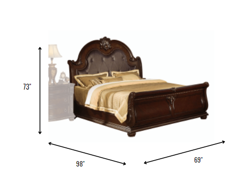 Brown Solid Wood Bed Frame