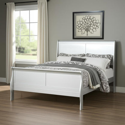 King Silver Sleigh Bed