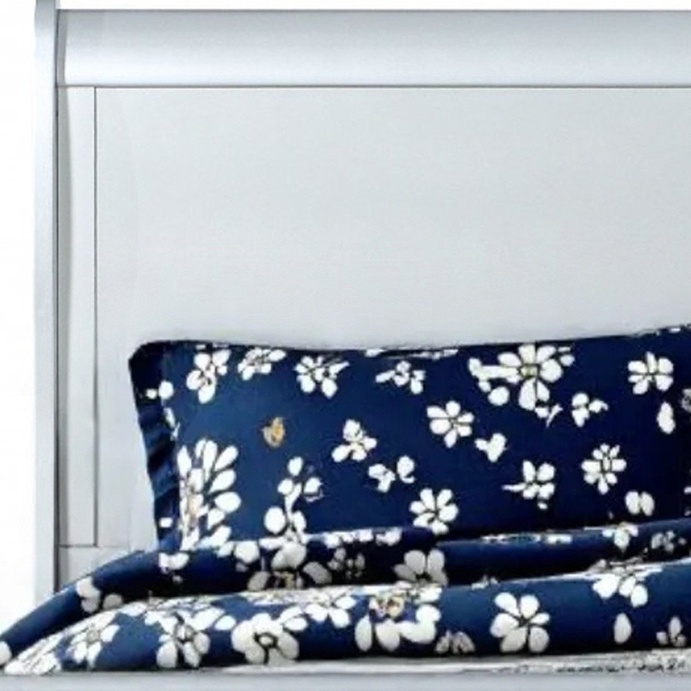 King Silver Sleigh Bed