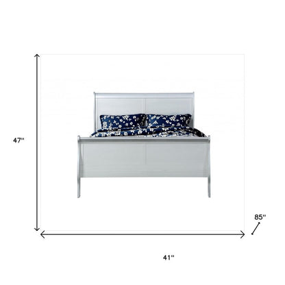 Off White Solid Wood Twin Bed Frame