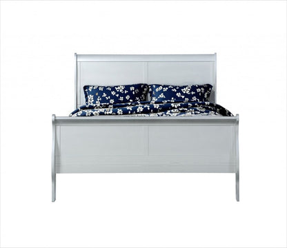 King Silver Sleigh Bed