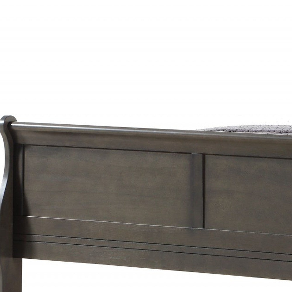 Dark Gray King Sleigh Bed