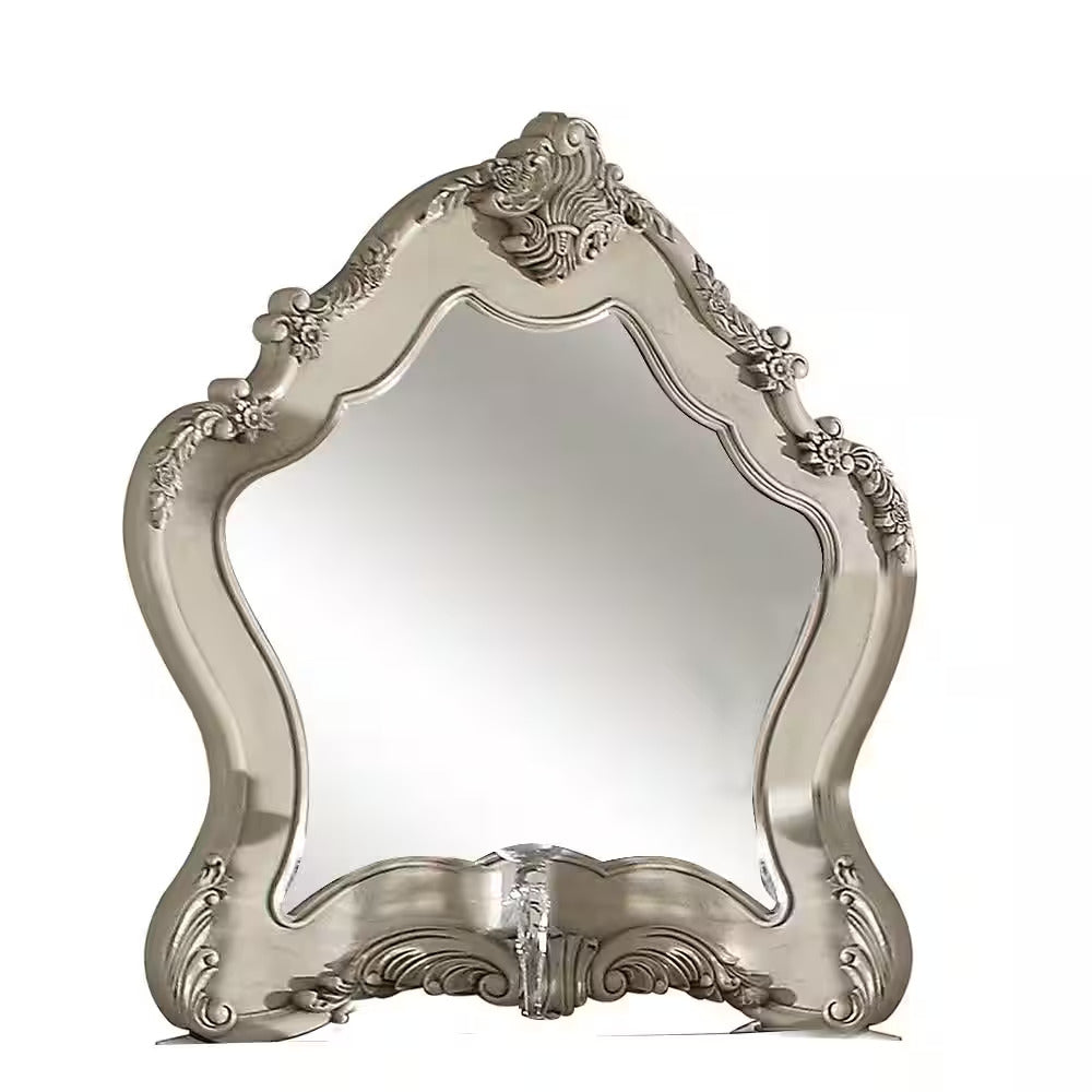 48" White Irregular Framed Mirror