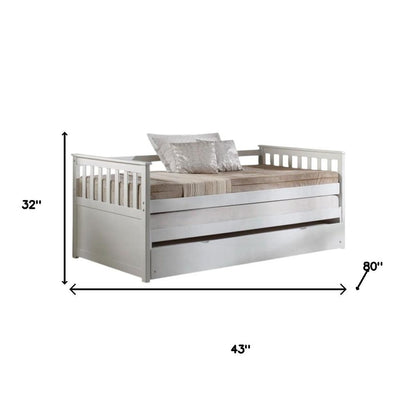Gray and Brown Wood Twin Bed Frame With Trundle