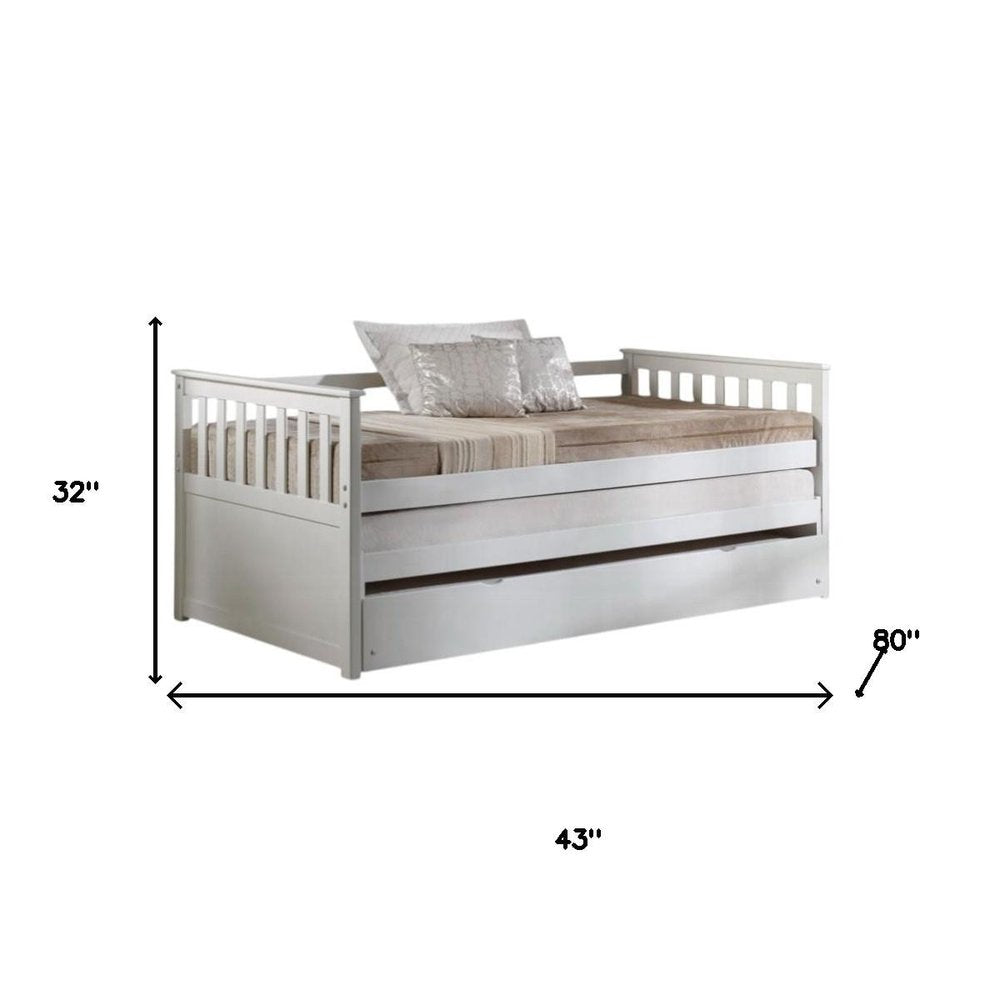 Gray and Brown Wood Twin Bed Frame With Trundle