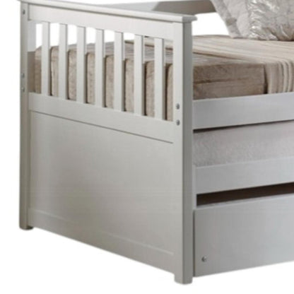 Gray and Brown Wood Twin Bed Frame With Trundle