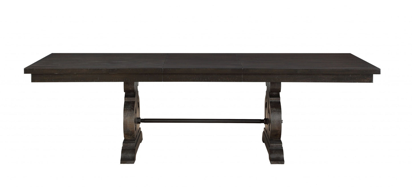 45" Brown Solid Wood Trestle Base Dining Table