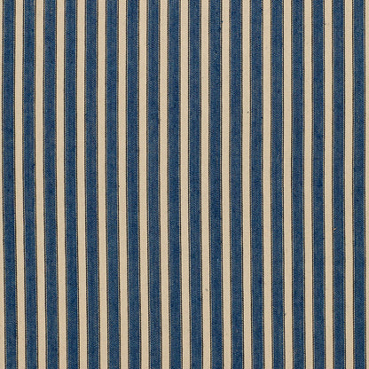 SCHUMACHER FABRIC  SEA ISLAND STRIPE ANTIQUE TICKING STRIPE   DENIM   - 3475004