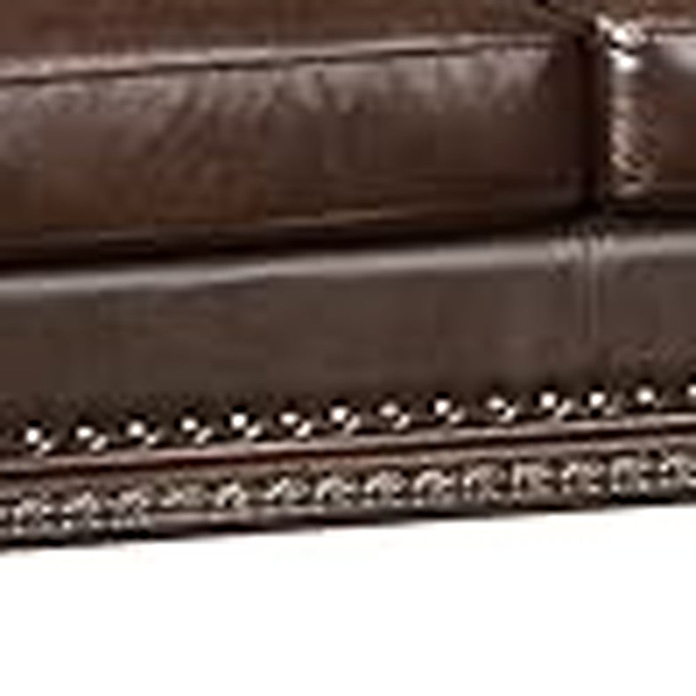 37" Espresso Top Grain Leather Sofa