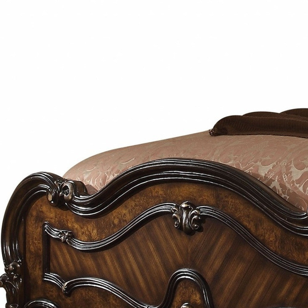 Dark Brown Solid Wood Bed Frame