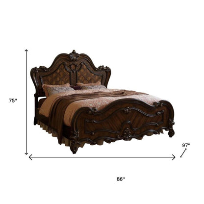 Dark Brown Solid Wood Bed Frame