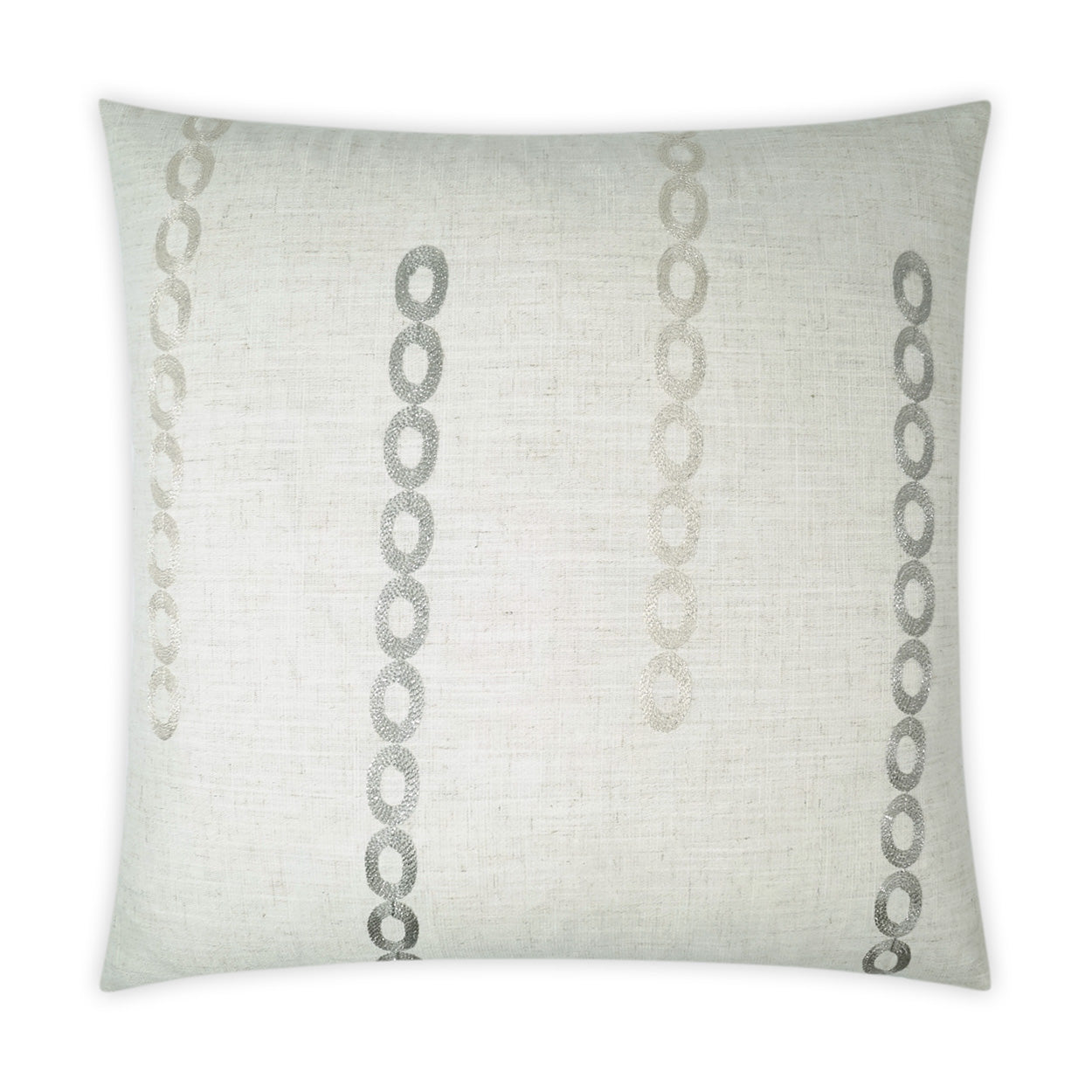 D.V. KAP HOME   24" x 24" Links Pillow Embroidery, Transitional, Circular - Dots    - 3482-2424