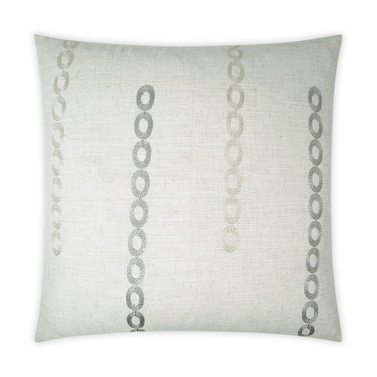 D.V. KAP HOME   24" x 24" Links Pillow Embroidery, Transitional, Circular - Dots    - 3482-2424