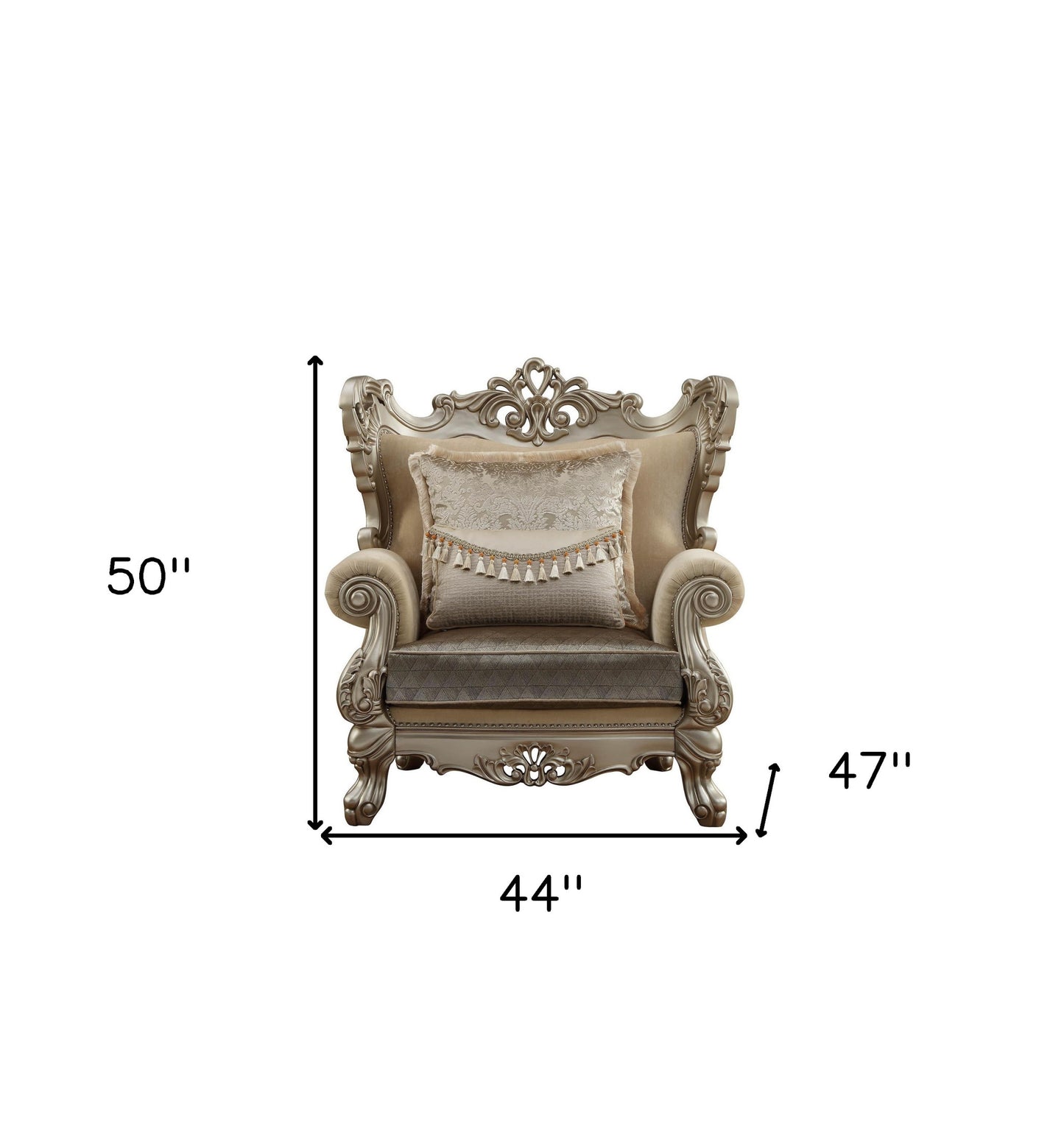 44" Champagne Fabric Trellis Club Chair