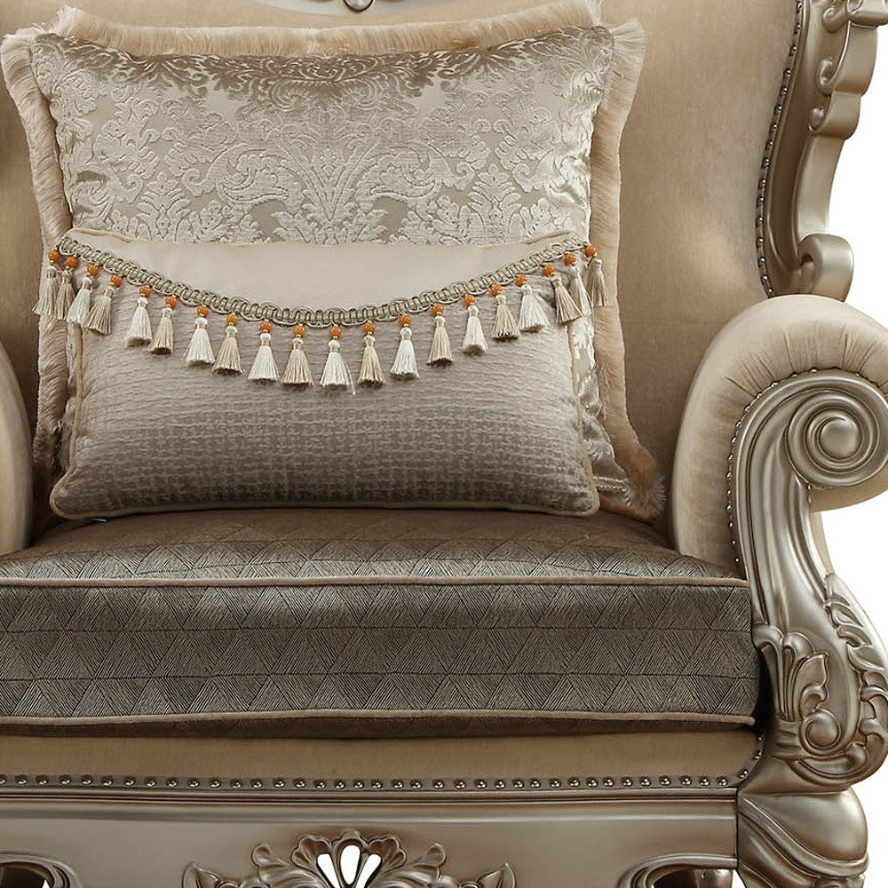 44" Champagne Fabric Trellis Club Chair